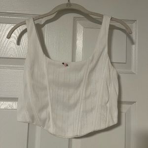 Corset baby tee with rose detail
